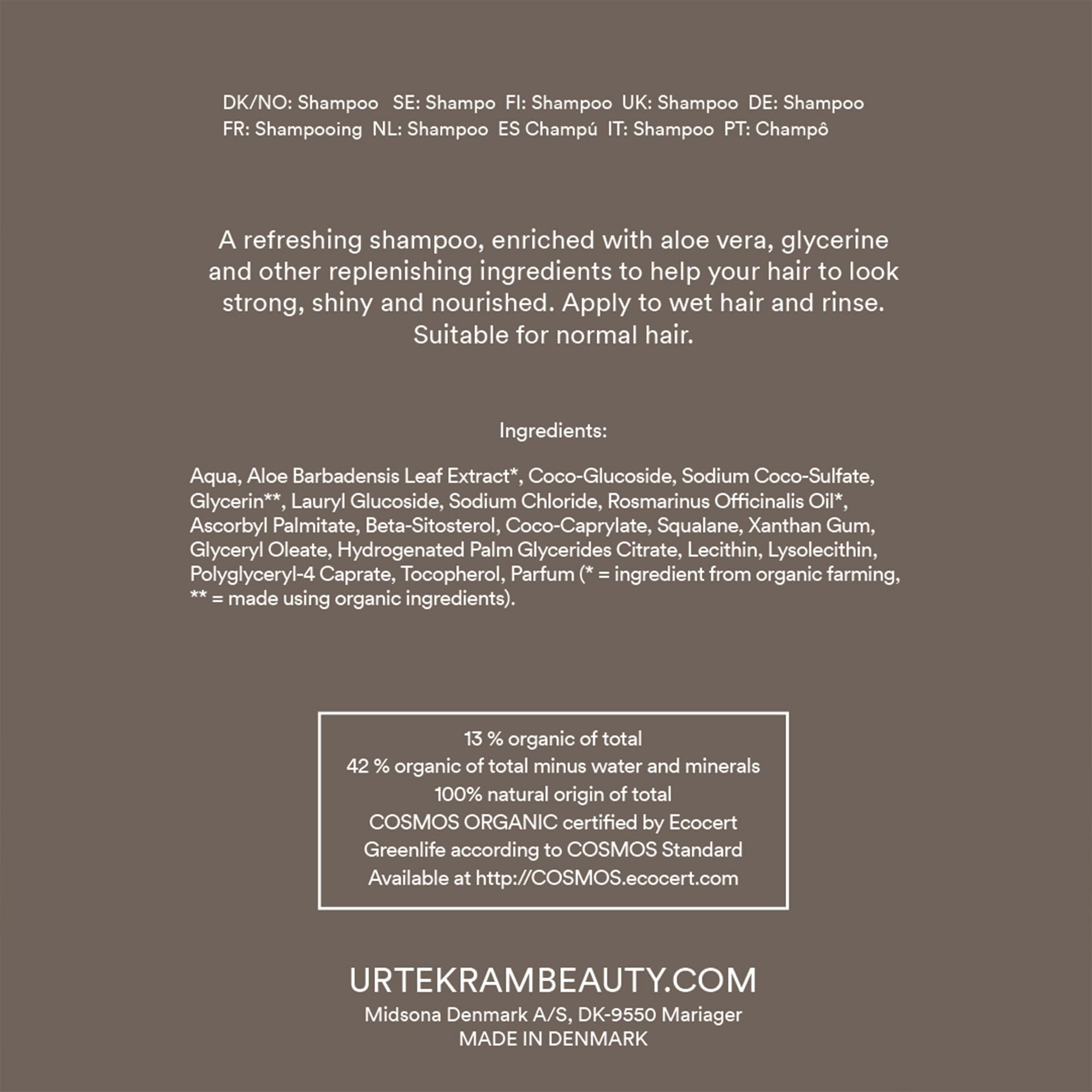 Urtekram Shampoo al Rosmarino per Capelli Fini - Shampoo Certificato Biologico Vegan, Formula Nutriente e Rinforzante, Aloe Vera e Glicerina per Capelli Sani e Voluminosi, 500 ml (Confezione da 1)
