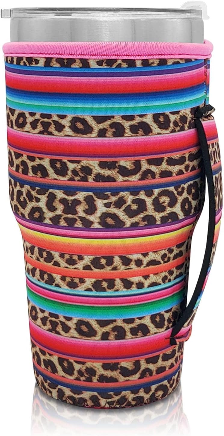 One-Day Sale: Up to 50% Off Reusable Iced Coffee Cup Sleeve Neoprene Insulated Sleeves Cup Holder with handle Idea for 30oz - 32oz Tumbler Cups, protein shake bottles (Only Cup Sleeves)(Rainbow-Leopard) Review Reusable Iced Coffee Cup Sleeve Neoprene Insulated Sleeves Cup Holder with handle Idea for 30oz - 32oz Tumbler Cups, protein shake bottles (Only Cup Sleeves)(Rainbow-Leopard)