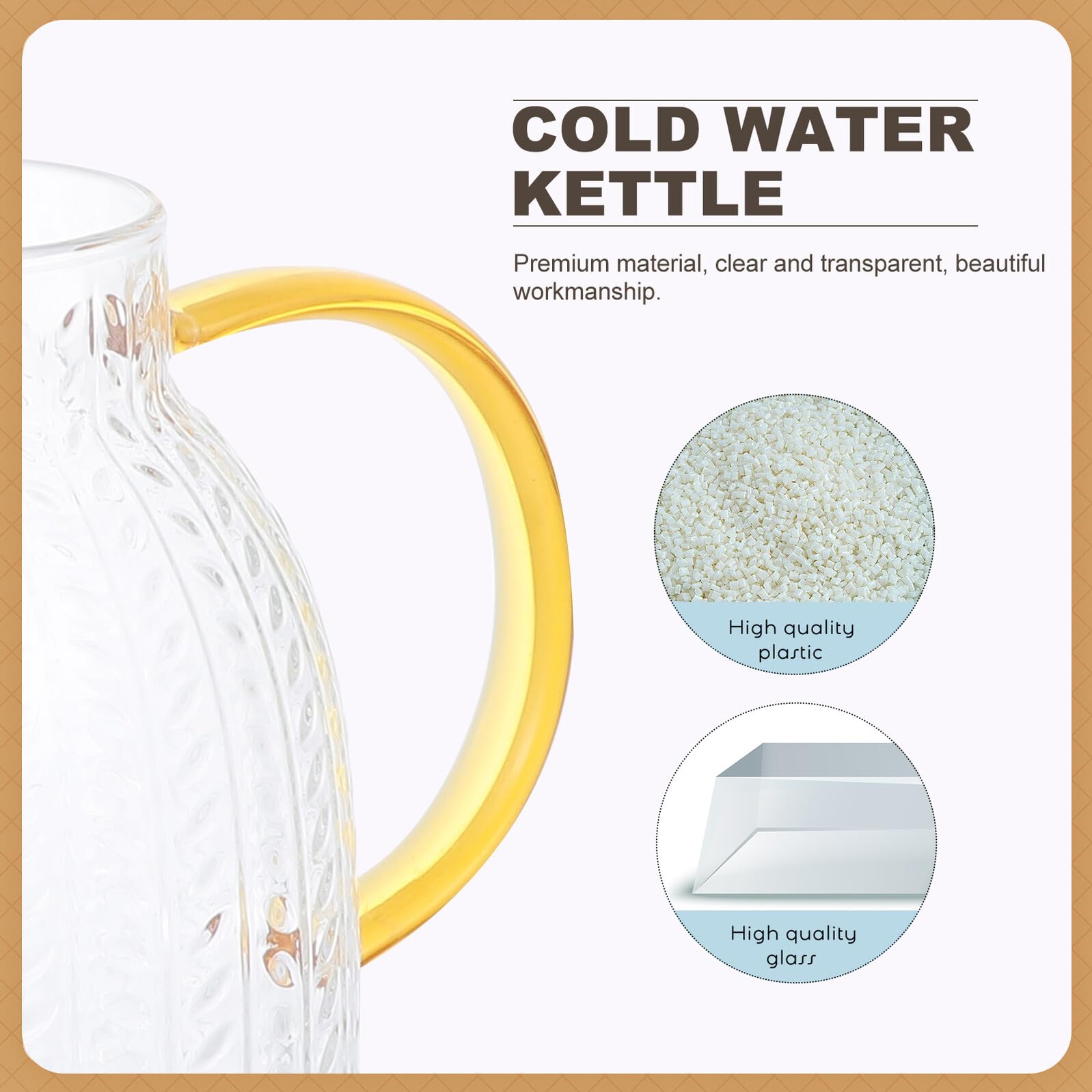 Jarra de Agua de Vidrio Transparente 1800ml para Uso Doméstico