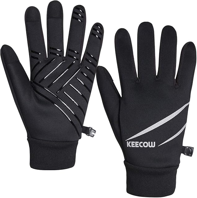 KEECOW Mens Winter Gloves Warm Anti-slip Waterproof Touch Screen for Sport Running Driving Hiking Cycling