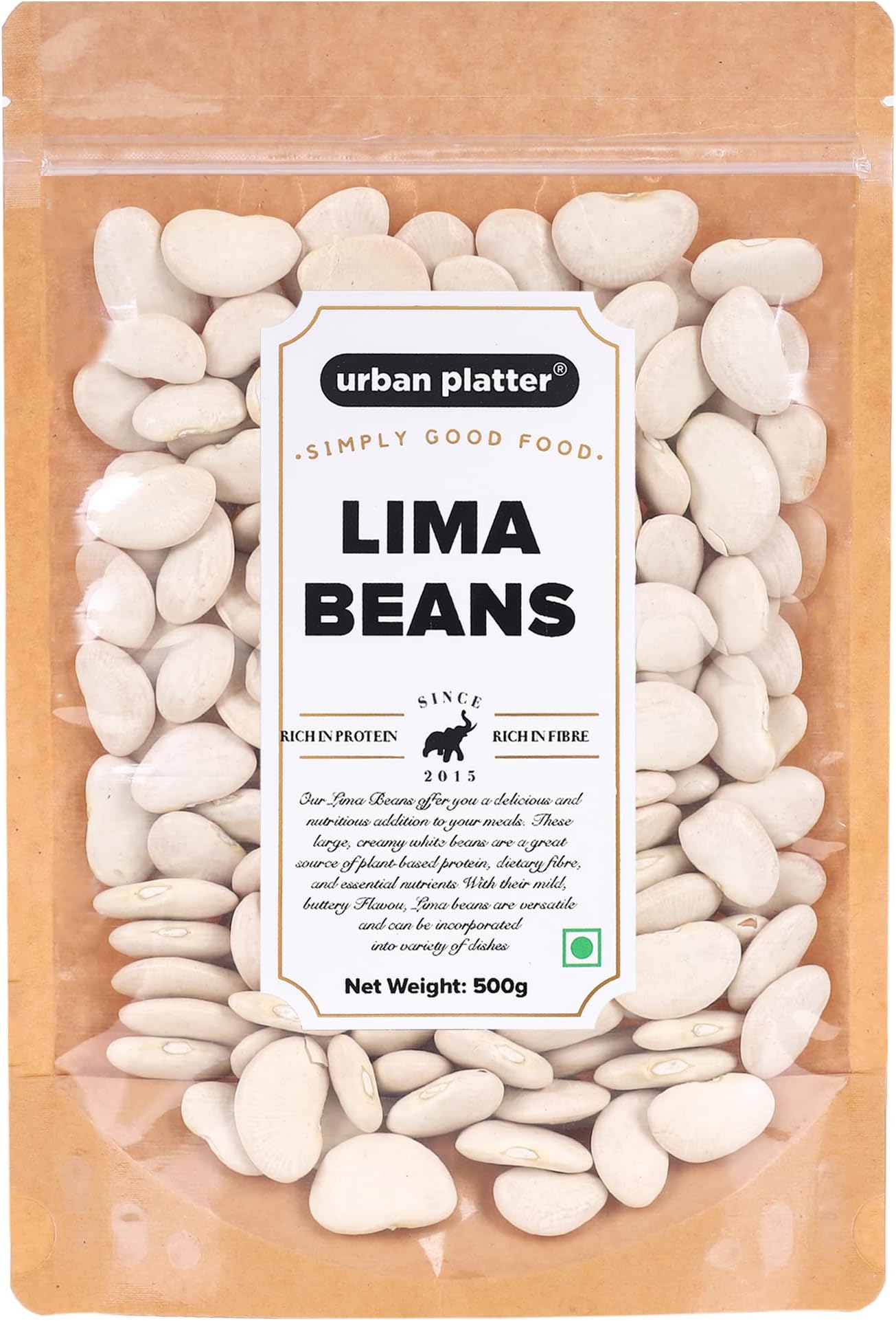 Lima Beans, 500g [Rich in Fibre | High Protein | Madagascar Origin | Butter Beans]