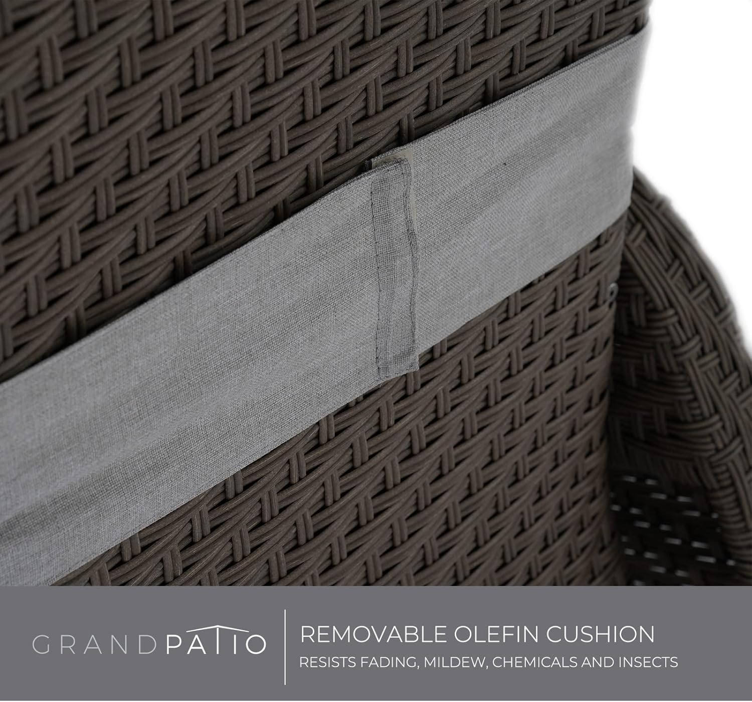 Grand patio Indoor & Outdoor Set of 2 Recliner Chair, PE Wicker Patio Recliner with Flip Table Reclining Lounge Chair, Mist Grey : Patio, Lawn & Garden