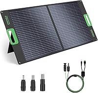 Vista 12 de GRECELL Panel solar portátil de 200W para central eléctrica, cargador solar plegable con 4 soportes, kit de panel solar impermeable IP65 con salida