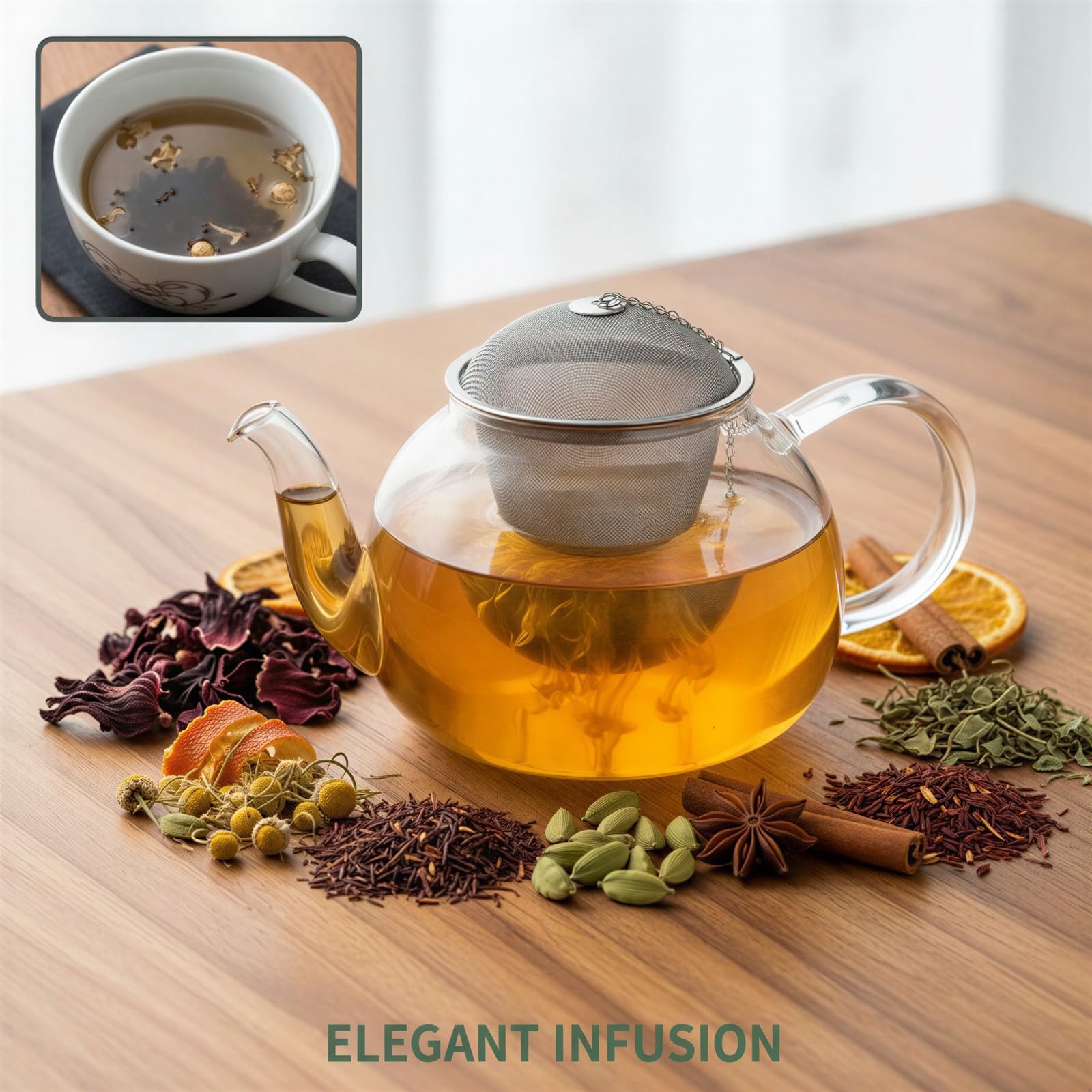 Lot de 3 infuseurs à thé en acier inoxydable, boule à maille fine avec chaîne et crochet, filtre compact et robuste pour thé en vrac, thé en feuilles, épices, herbes aromatiques, soupe