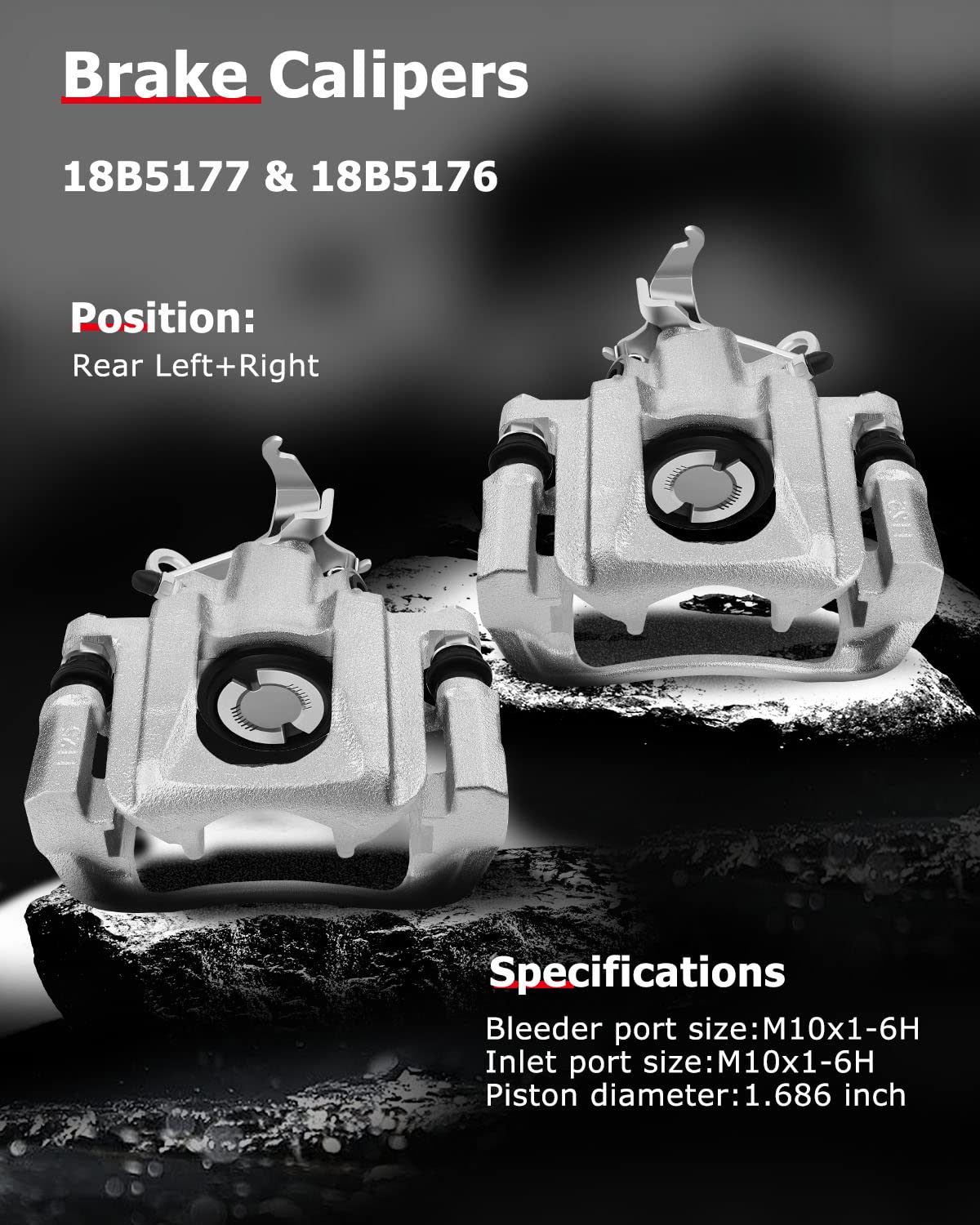 Amazon.com: cciyu Disc Brake Caliper Rear 18B5177 18B5176 fit For 