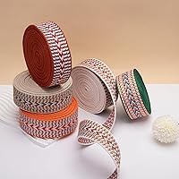 Vista 3 de WUTA Correas de lona de algodón para cinturón de bolsa, correas con patrón de lunares en V, accesorios de correa de mochila para manualidades, 16.4