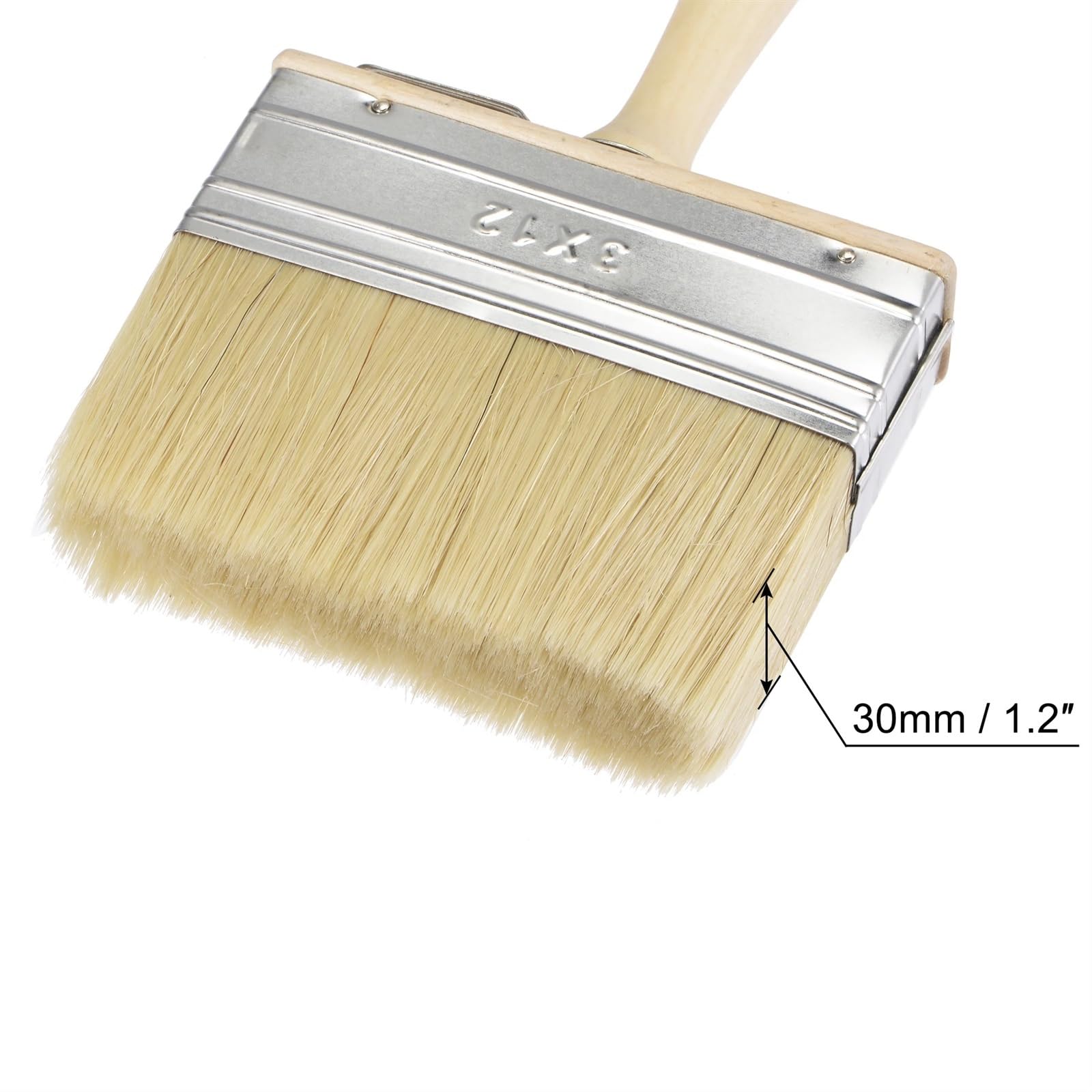 Suministros de Pintura, Pincel de tinción for Paredes 4,7" Ancho 1,2" cerda Gruesa Doble con Pinceles Mango Madera