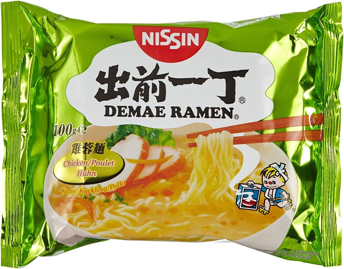 Nissin Demae Ramen - Sopa japonesa de fideos, sabor a pollo, 100 g