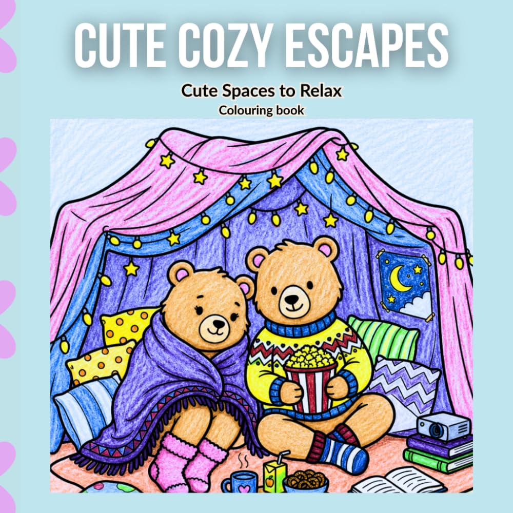 Cute Cozy Escapes: Coloring Book for Adults and Teens Featuring Cozy Places and Cute Escapes for Relaxation (Cozy Escape Series)
