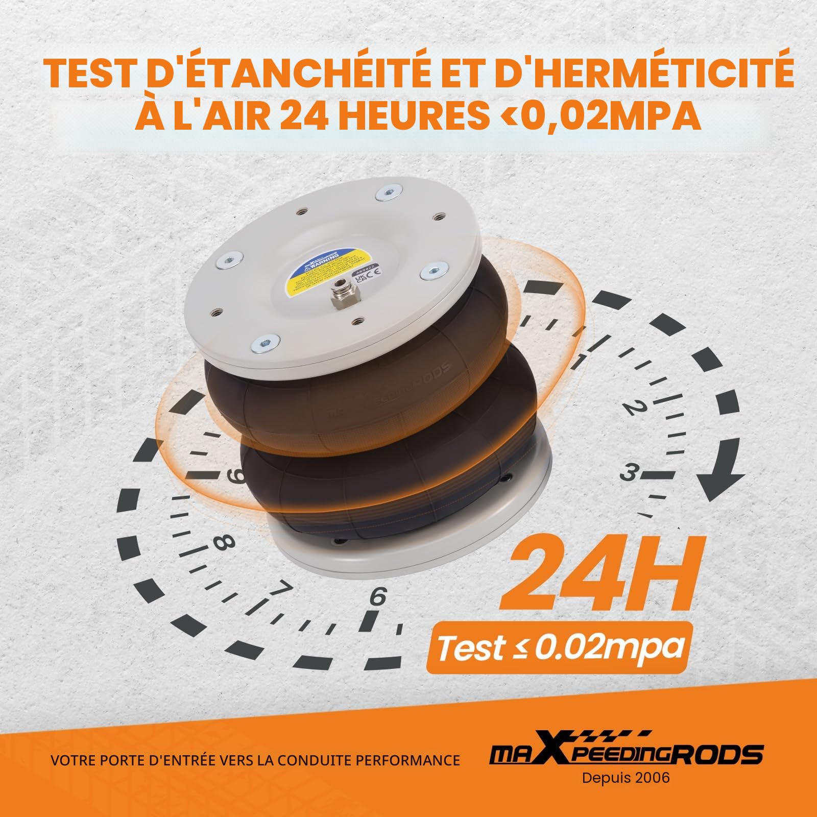 maXpeedingrods 2x Suspension Pneumatique pour Fiat Ducato 1994‑2024 4000kg | Compresseur 12 V, Pneus Simples Ou JumeléS Sur L'Essieu ArrièRe, Tuyau D'Air De 8 M, ManomèTre Individuel