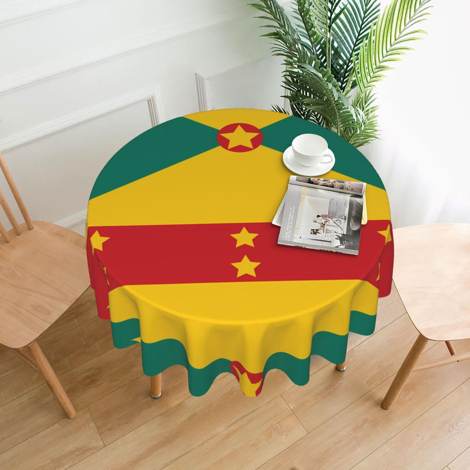 WHJSSF Flag of Grenada Prints Round Decorative Table Throw 60 Inch – Waterproof Table Cover for Dining, Coffee Tables, and Outdoor Events