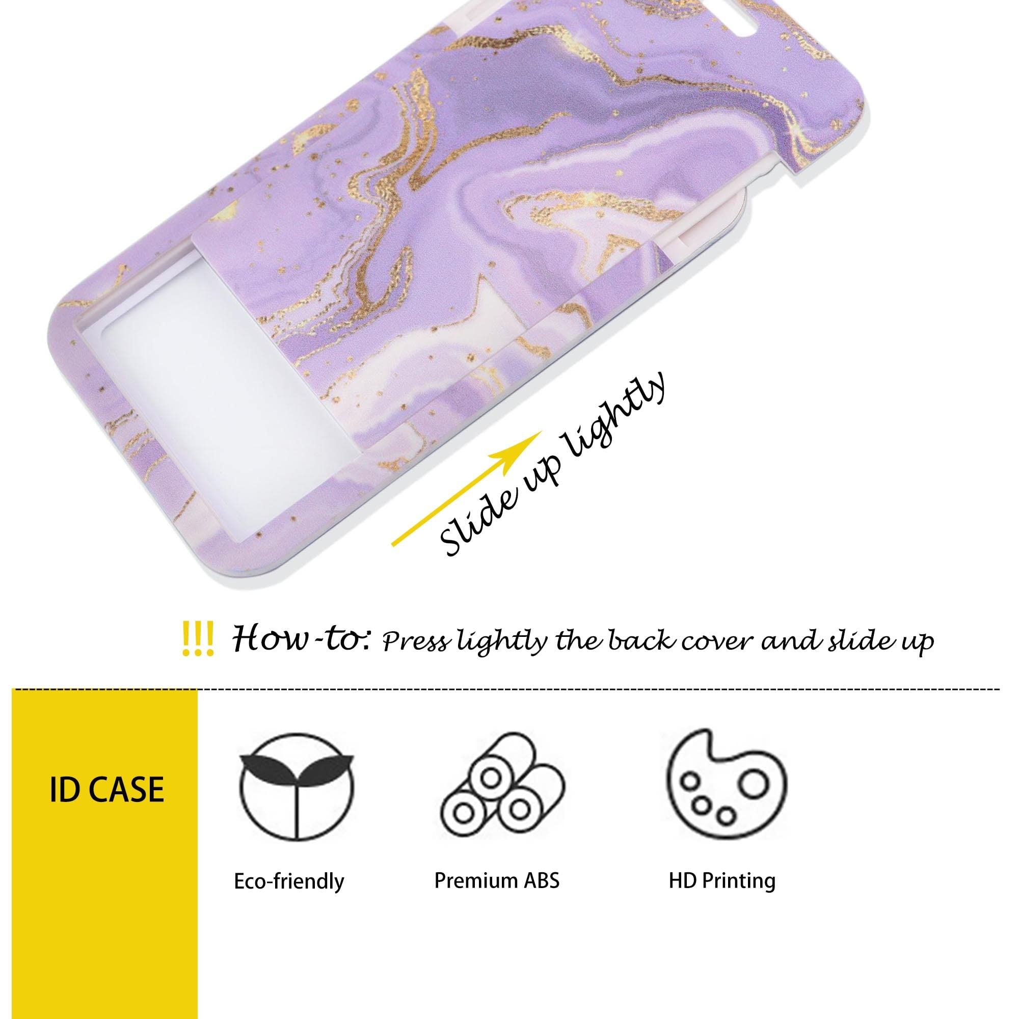 Lanyard with Clip for Keys with Card Holder Set Cute Purple Marble Neck Strap for Men Women Elegant Business Gift - Image 3