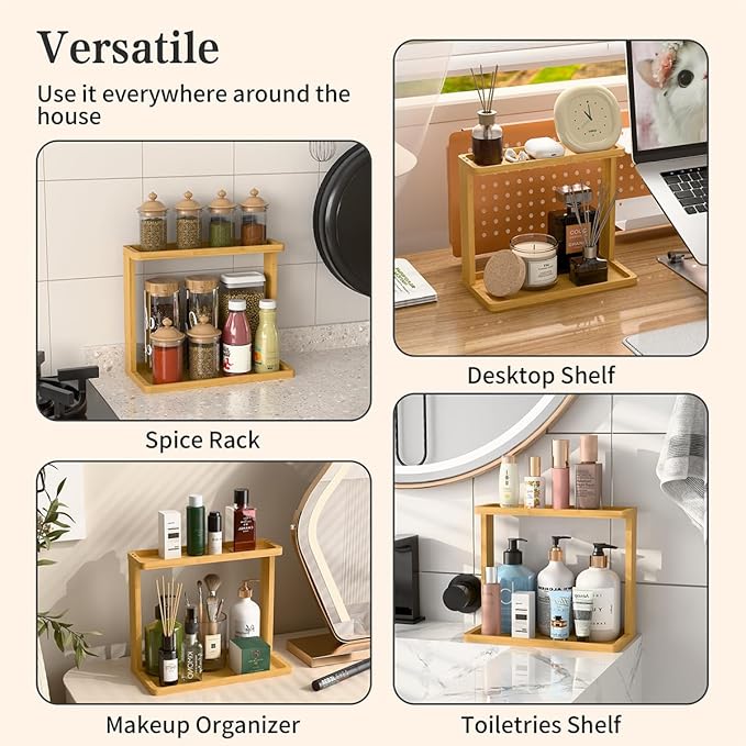 Organizador de Baño de Bambú PEKER - Estante para Vanity miniatura 8
