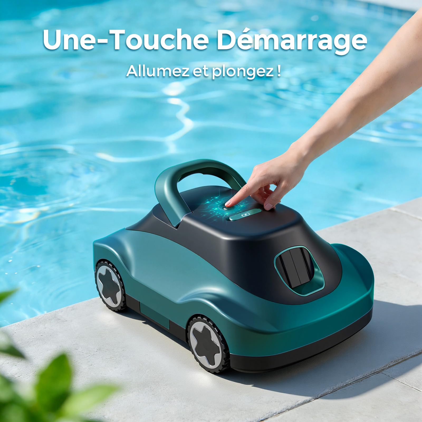 Poolroboter, Kabelloser Poolsauger Akku, Akku Poolroboter Kabellos, 180 Min Laufzeit, Starke Saugkraft, Intelligente Navigation, Ultrafeine Filtration, Auto-Parking, Poolsauger für Aufstellpool 200m²