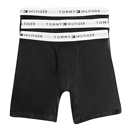 Tommy Hilfiger mens Underwear Multipack Cotton Classics Boxer Briefs - Small - Black