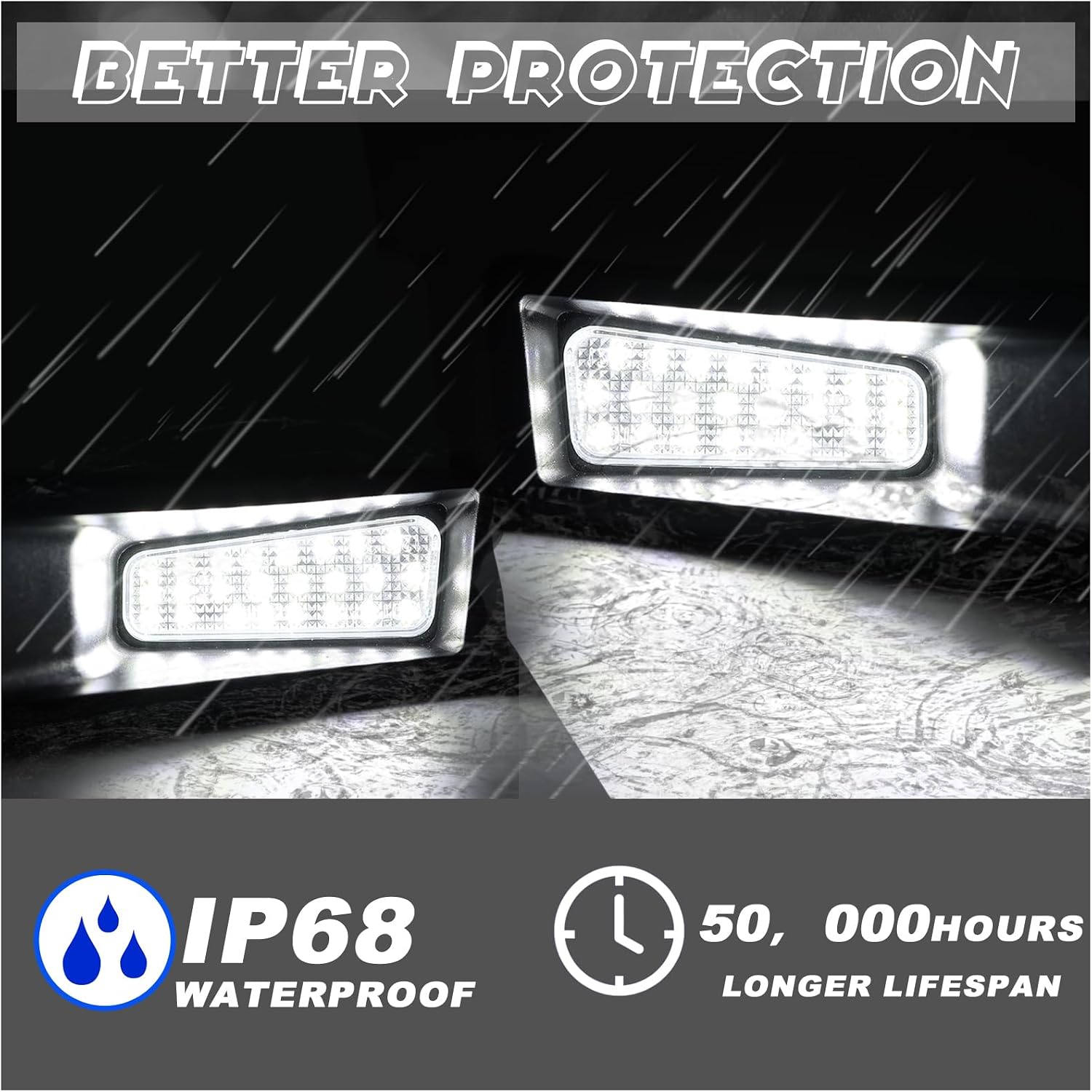 LED License Plate Light for 2019-2023 Dodge Ram 1500 - White Tag Lamp Assembly (2-Pack) | Direct Replacement, Plug & Play
