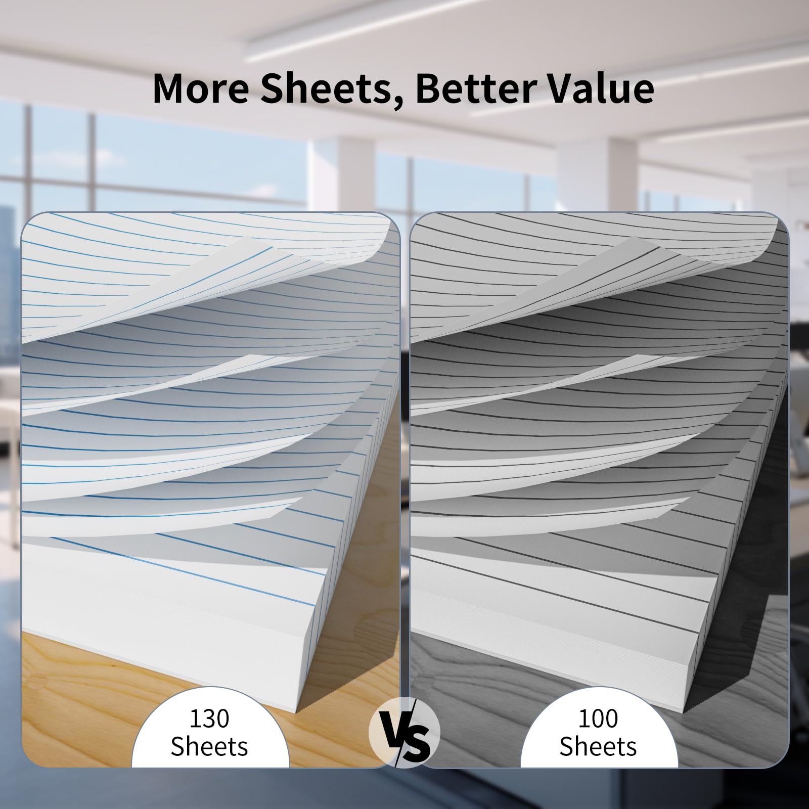 500 Sheets Loose Leaf Paper 8" x 10.5" Colored Filler Paper College Ruled 3-Hole Punched Lined Paper Notebook Paper for 3-Ring Binders Notepad Writing Note Pads Ideal for Home, School, Office