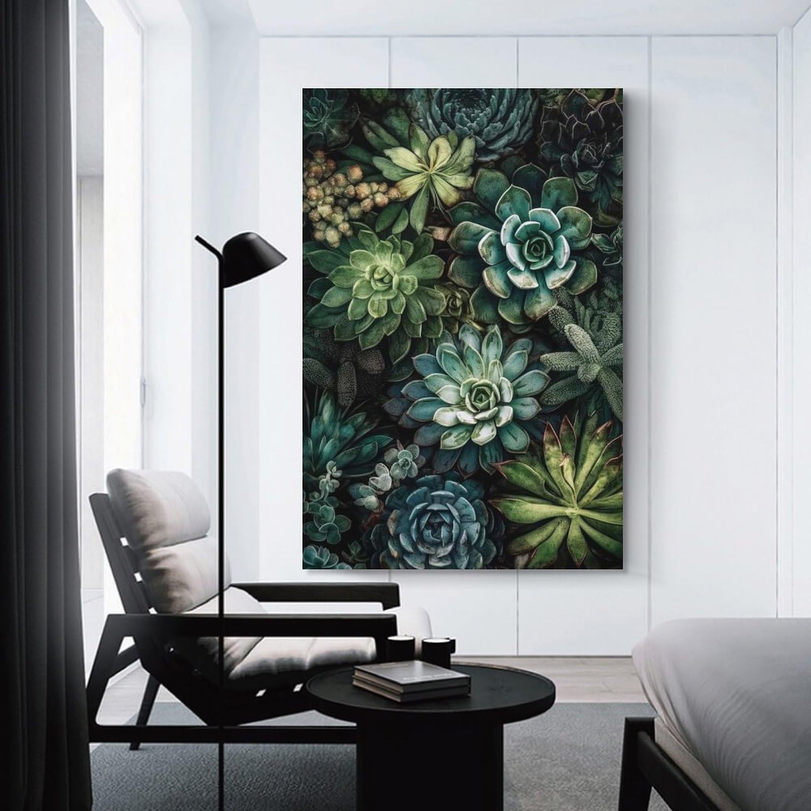 Junmoney Succulents Nature Art Room Decor Wall Art 24x36inch(60x90cm), for Wall Displays, Bedrooms Or Room Updates, Ideal for Building A Coordinated Art Wall
