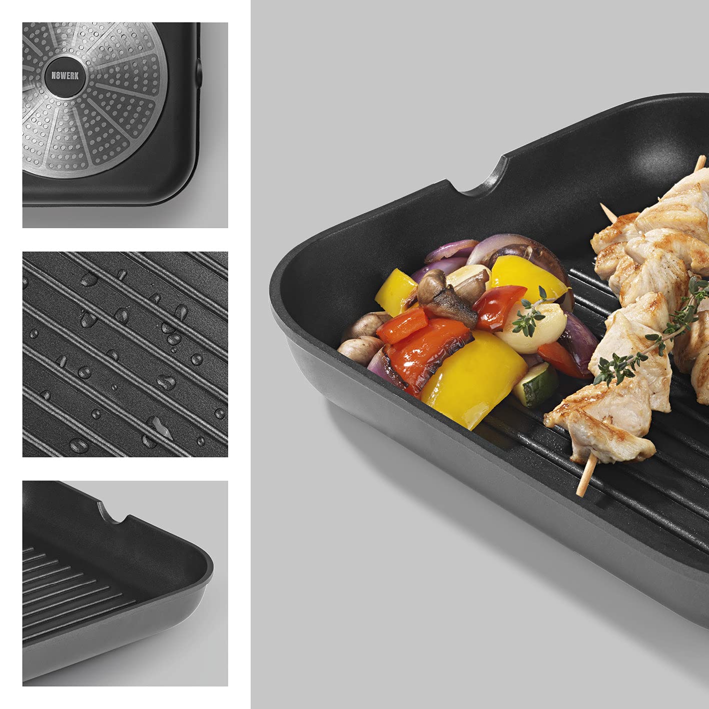 Bistecchiera antiaderente in alluminio forgiato La Pietra di Giannini 28×28 cm - La Mia Padella - Il migliore shop in Italia per la cucina