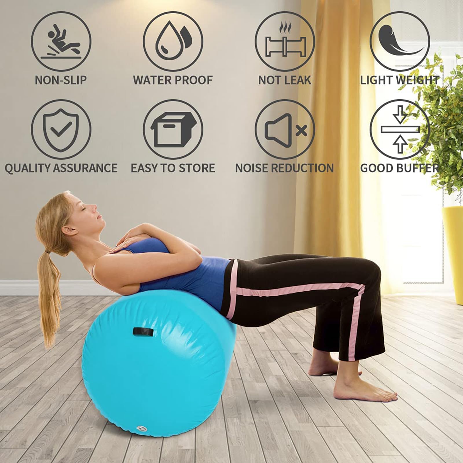 Air Track Tappetino Ginnastica Artistica 2 3 4 5 6 Metri 10/20CM Spessore Materasso Ginnastica da Casa/Yoga/Formazione/Cheerleading/Divertimento Acqua con Pompa (Verde Plus, 3M15)