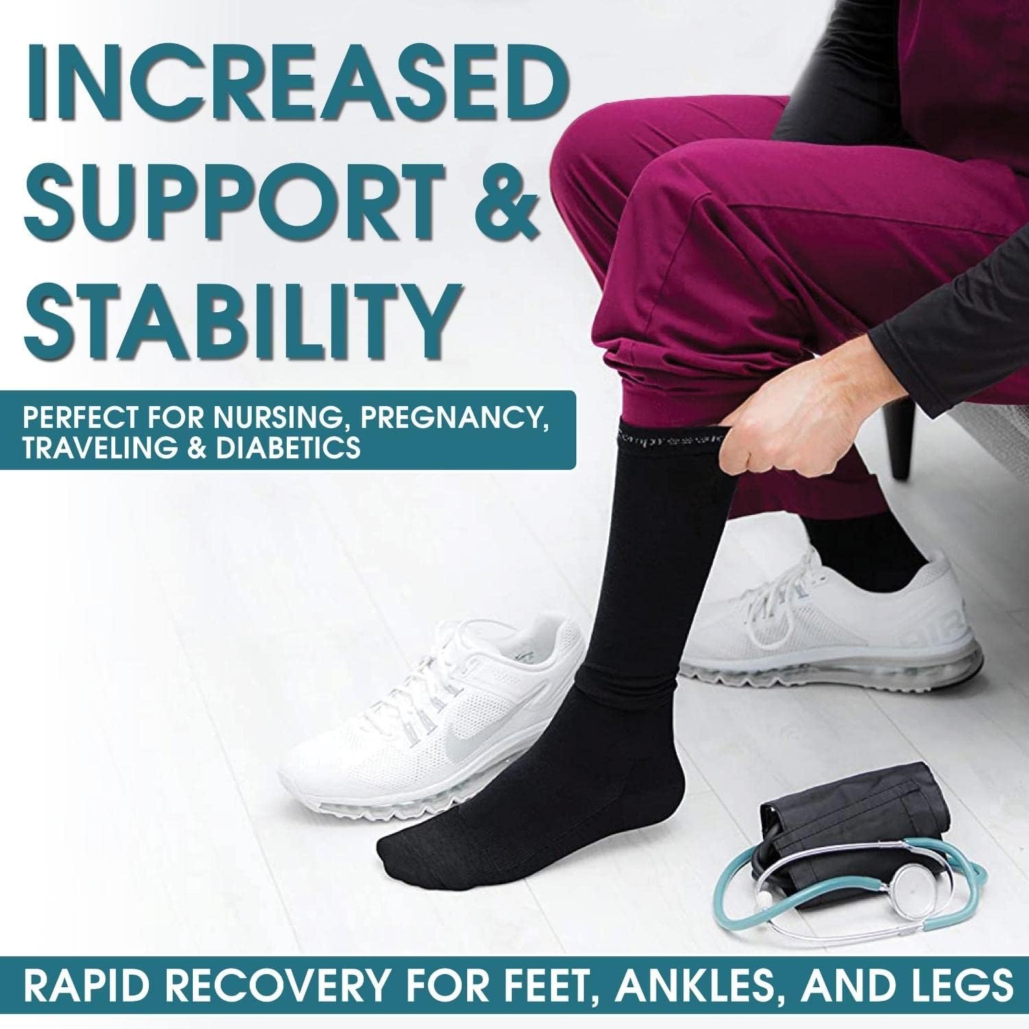 CompressionZ 20-30 mmHg Knee High Compression Socks Men & Women | Support Stockings for Travel, Nurses and Athletes - Image 4