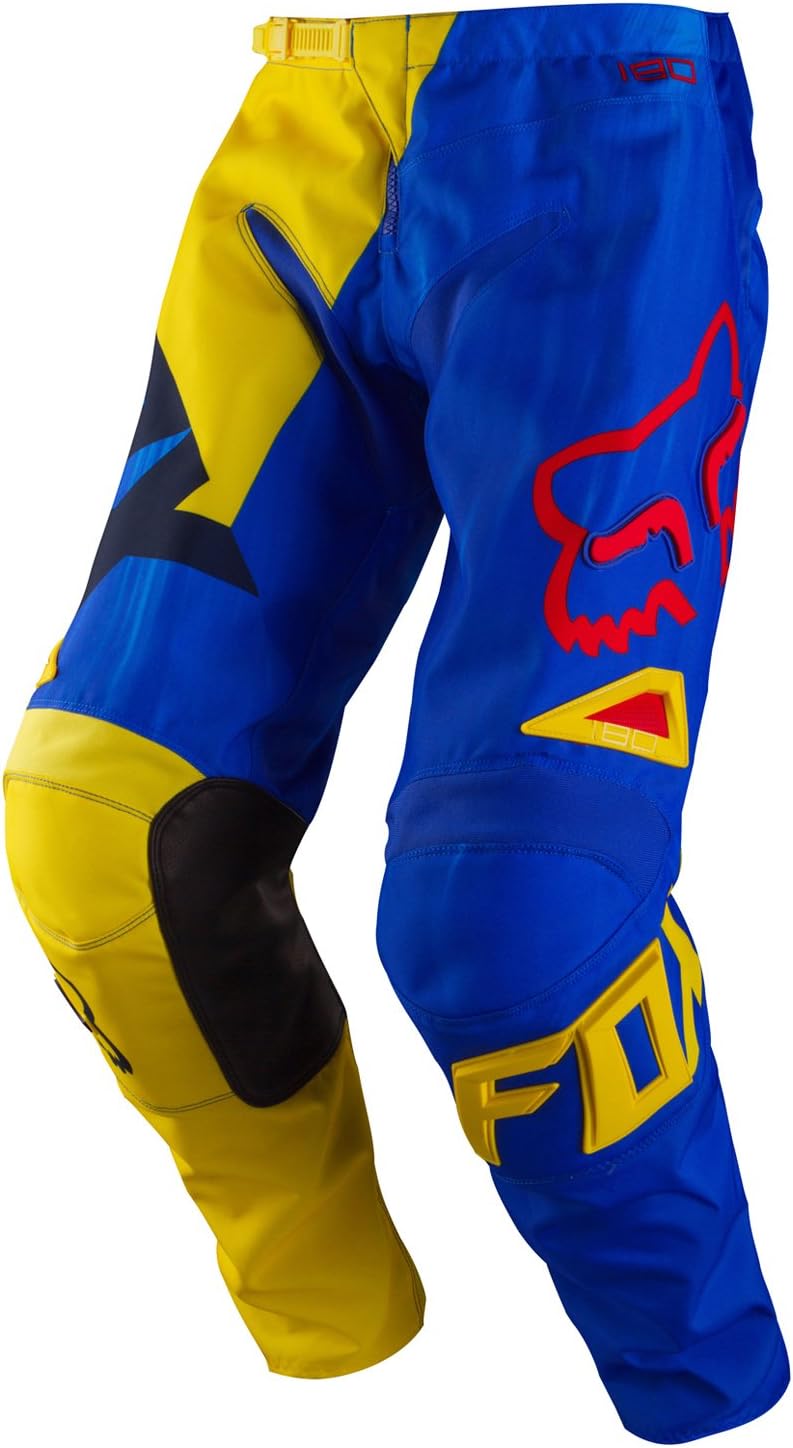 Fox Racing 180 Vandal Kids Boys MotoX Motorcycle Pants - Yellow/Blue / Size 5
