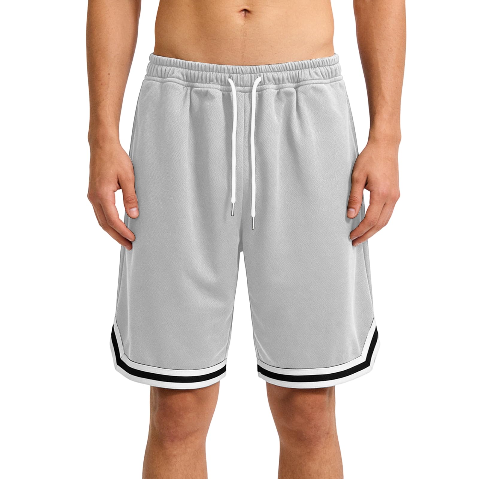 Basketball Shorts Men Quick Dry Workout Athletic Drawstring Waistband Track Pants Summer Loose Fit Shorts with Pockets