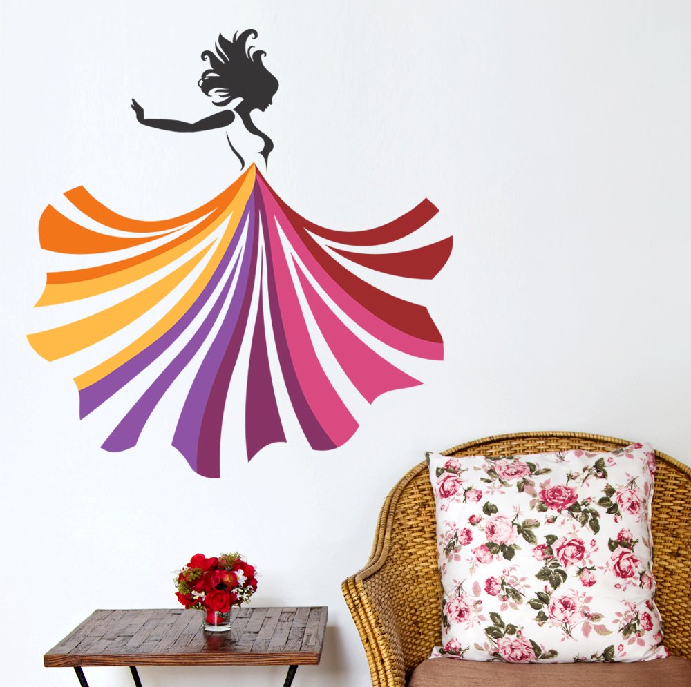Wallstick ' Dancing Girl ' Wall Sticker (Vinyl, 80 cm x 75 cm