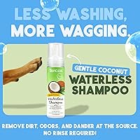 Vista 50 de TropiClean No Rinse Waterless Cat Shampoo Dandruff Treatment Moisturizing Dry Shampoo for Dry Skin USA Made Aqua de Coco Scent 7.4oz.