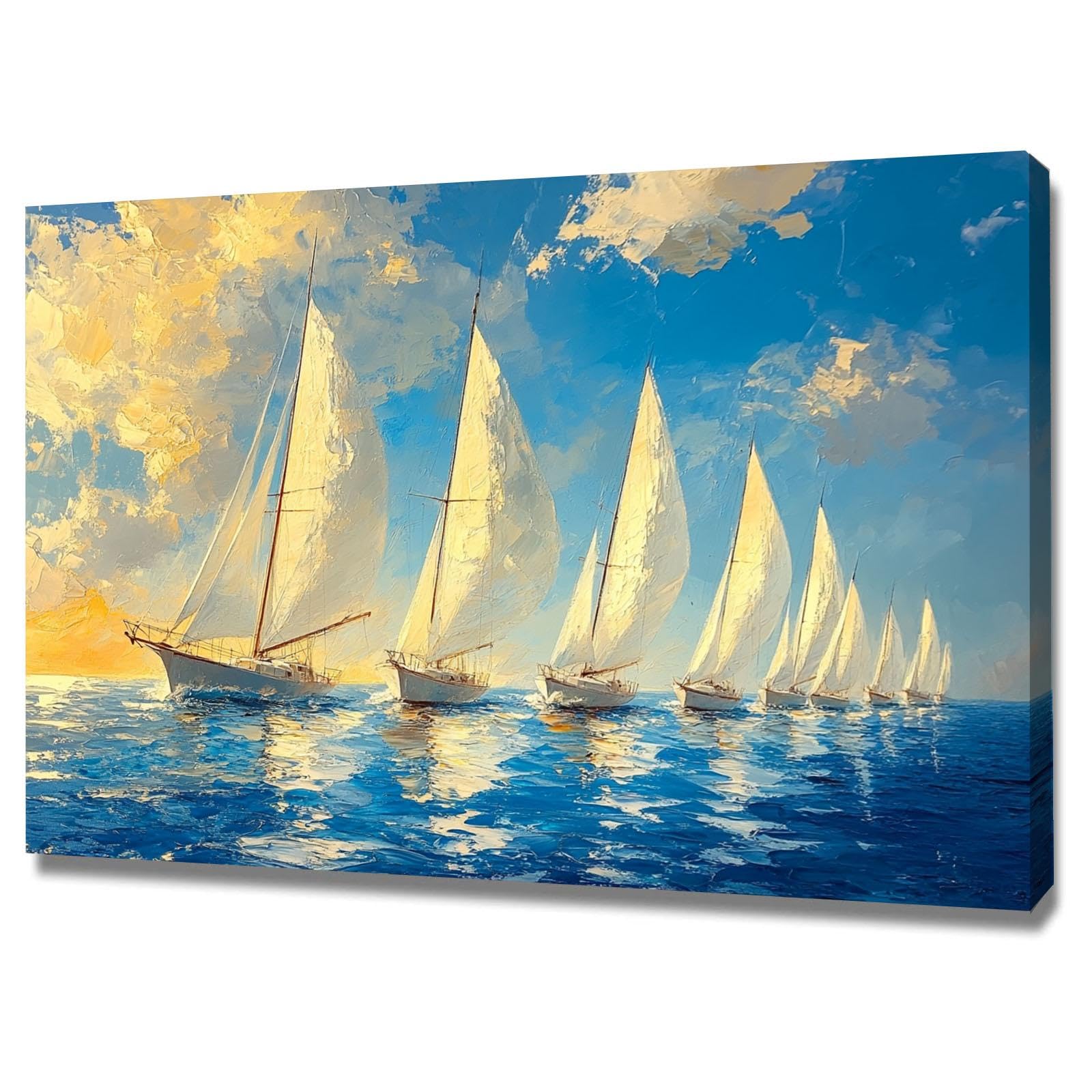 Amazon.co.jp: JGKBBSY(へはぼそ) ブルー、ホワイト 海 アートパネル