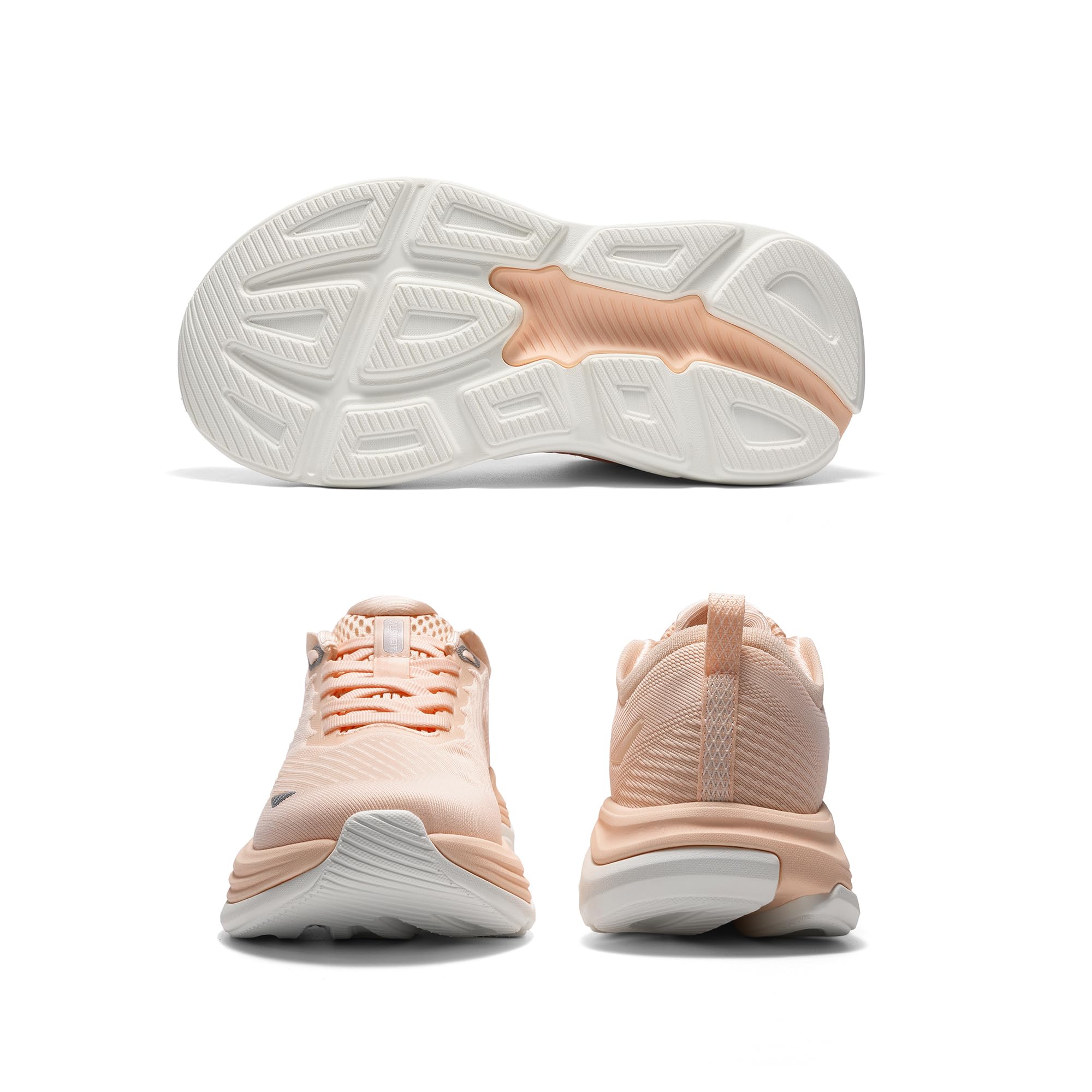 ALLSWIFIT Damskie buty do chodzenia, poduszka do biegania, tenisówki, antypoślizgowe, wygodne, oddychające, trening, siłownia, sport, sportowe, modne trampki, Koralowy róż, 40 EU