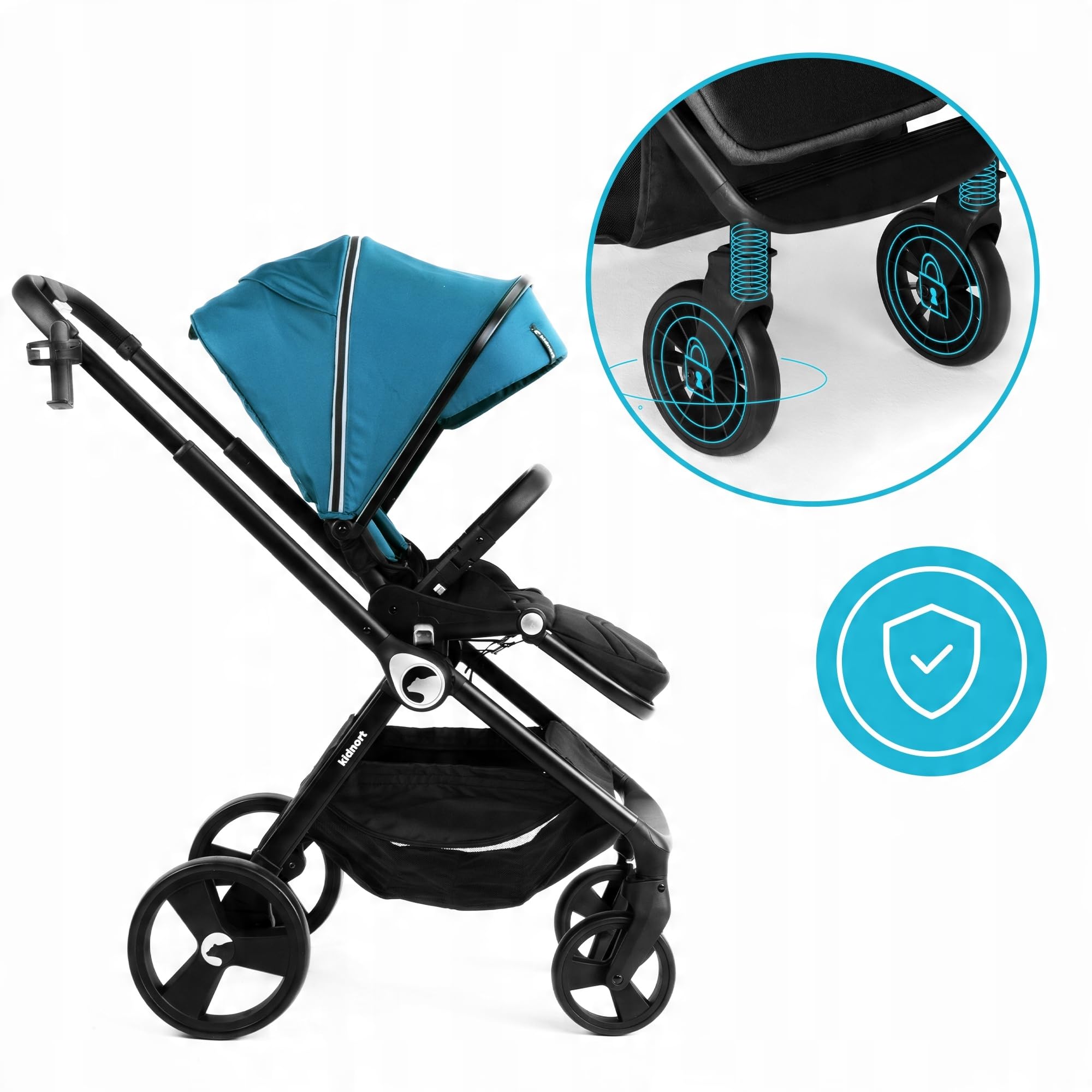 Isbjörn - Passeggino per bambini dalla nascita fino a 22 kg, sedile reversibile, ruote a 360°, funzione reclinabile e poggiapiedi, tettuccio parasole XXL, pieghevole con una sola mano, con