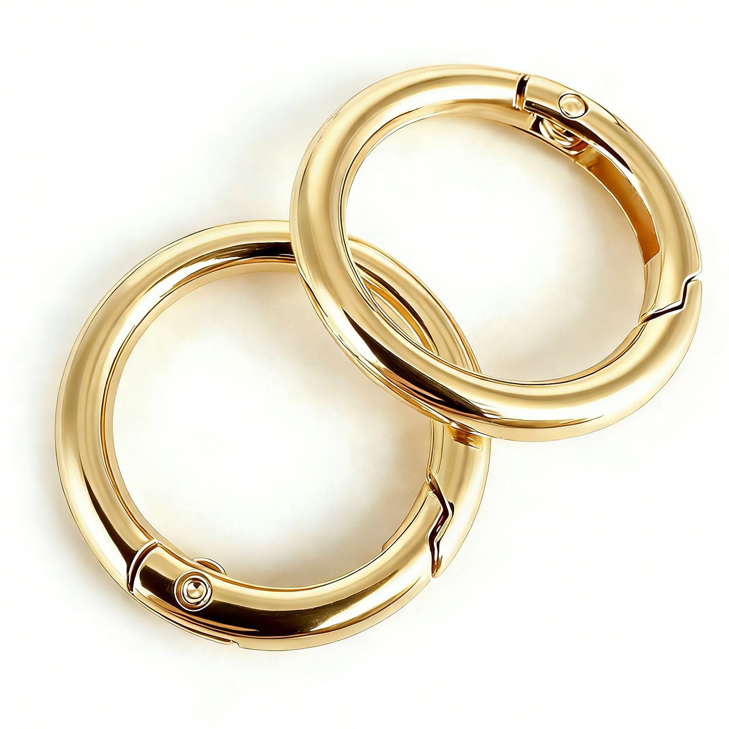 Photo 1 of 20 Pack 1 Inch Key Ring Clip, Spring O Rings Round Carabiner Clip, Metal Keychain Rings for Keys, Bags, Buckle, Purses (Gold)