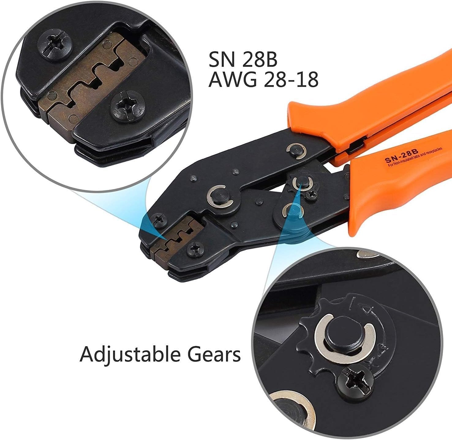 JZK Dupont Pince à Sertir à Cliquet SN-28B Pinces avec Dupont Homme Femme épingle Kit de Connecteurs Broche 2.54mm Embouts Assortis Câble Plat à Douille Outil de Sertissage