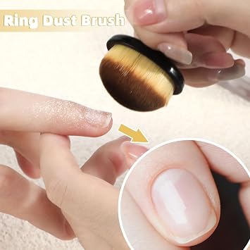 4Packs Nail Dust Cleaning Brush Ring,Soft Brushes for Clean Up Fingernails and Toenails Small Portable Nail Scrubber Brush Nail Duster Tools for Manicure and Pedicure (black and white)
