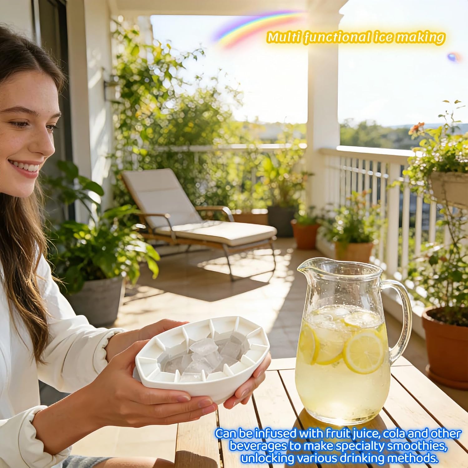 3D Upgraded Silicone Ice Cube Tray with Easy Release-30 Cubes, Leak-Proof&Space-Saving for Freezer,RV,Office-BPA-Free Fast Ice Maker for Drinks,Cocktails, Party (Includes Travel Ice Bucket) (Yellow) image 4
