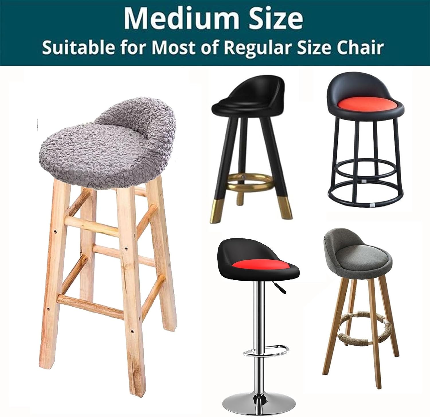 Bar Stools Cover,Short Back Chair Cover, Swivel Chair Slipcovers With Back, Stretch Bar Stool Chair Slipcovers With Round Backs Arms Curved Accent ,Counter Bar Stool Cover For Armchair,Kitchen Island(