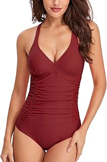 PHELRENA Women’s One Piece Swimsuits  Tummy Control Padded Adjustable Strap Athl - Compare price