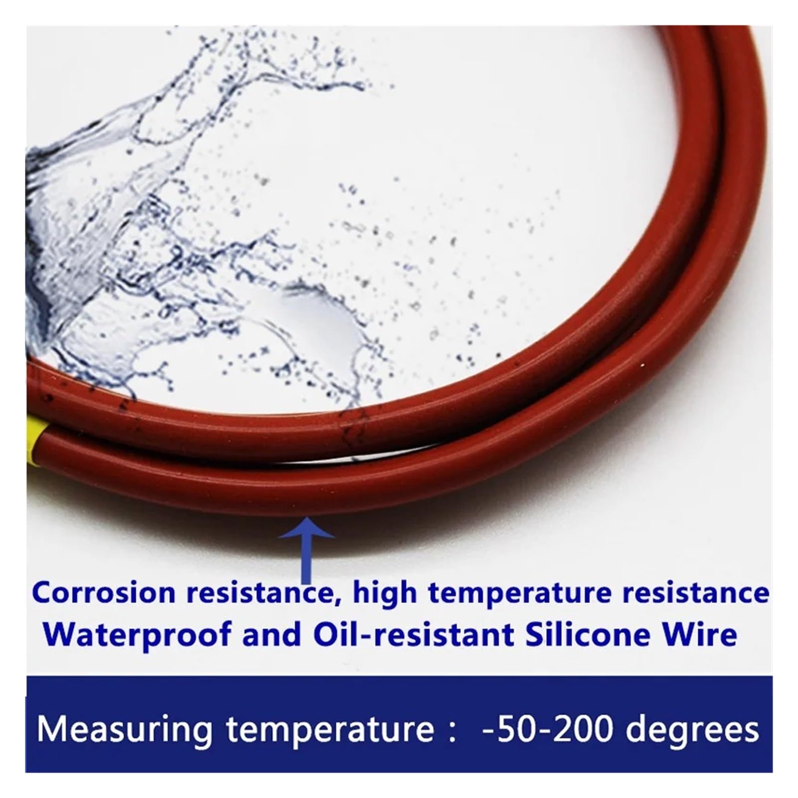 Sensor de temperatura a prueba de agua PT100 PT1000, sonda RTD, Detector de resistencia de platino, Cable de silicona de 3 hilos | PT100 Type with 8m