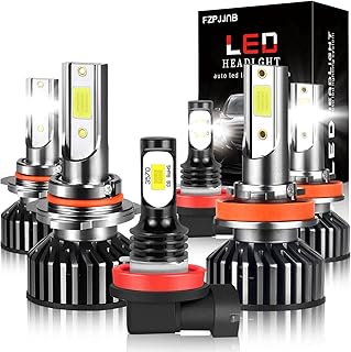 Fit for Jeep Grand Cherokee (2014-2018) LED Headlight Bulbs, 300% Brightness 9005 High Beam + H11 Low Beam + H11 LED Fog Light Bulbs, 6000K Cool White, Plug-n-Play LED Headlamps, Pack of 6