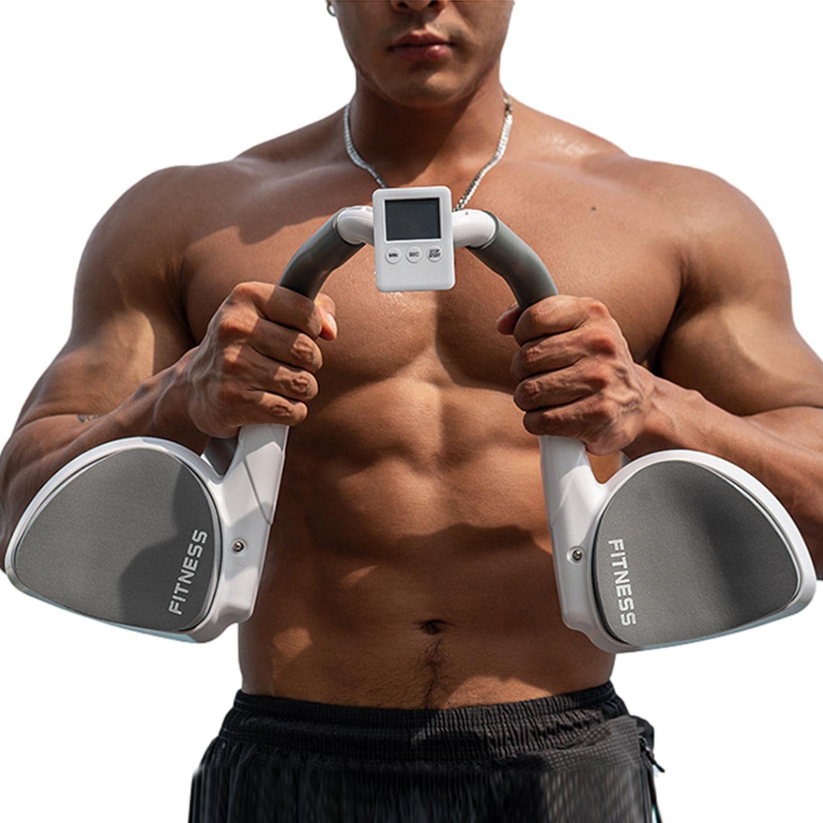 Équipement de Support Planche, Planche Portable avec minuterie, Exerciseur Base Abdominale, d'exercice Push-up pour Fitness auxiliaire, Exercice, entraînement, Gris
