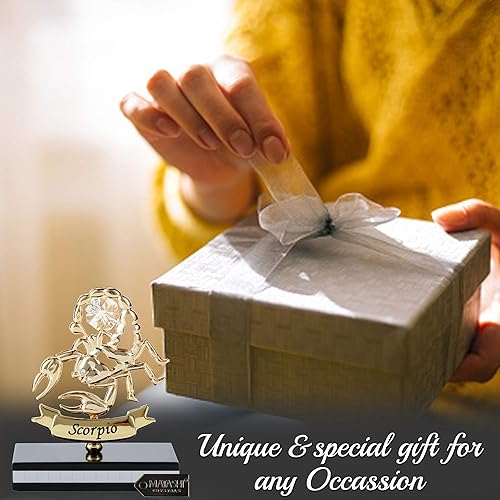 Miniatura 7 de Matashi Estatuilla de escorpio chapada en oro de 24 quilates con cristales para mamá, novia, novio, hija, hijo, amigo