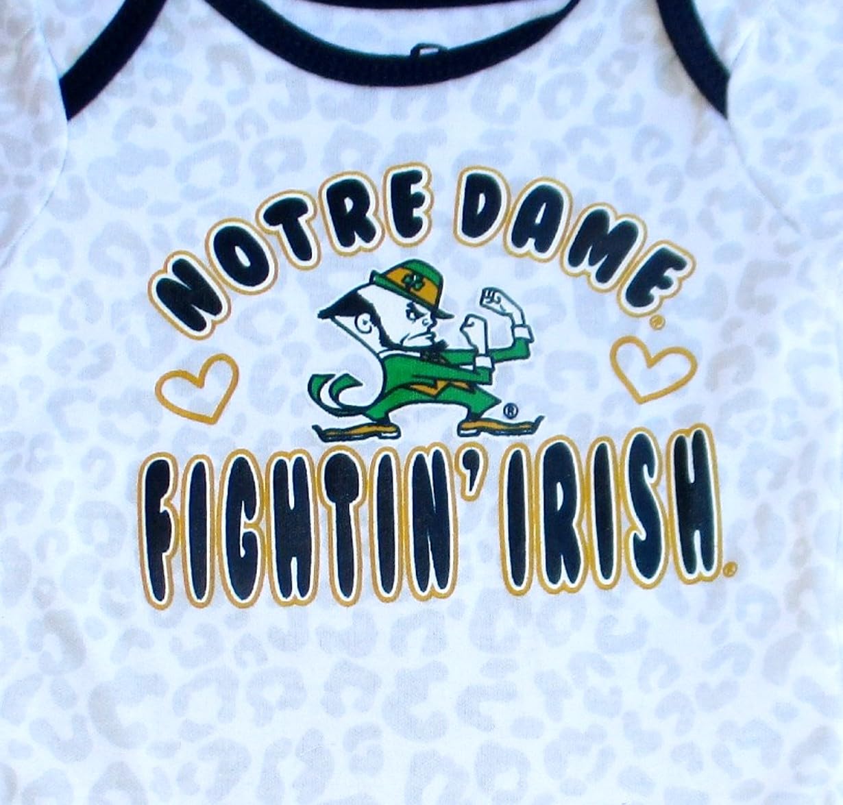 VF Notre Dame Fighting Irish Girl's Spotted One Piece Creeper Bodysuit - White (White, 18 Months)