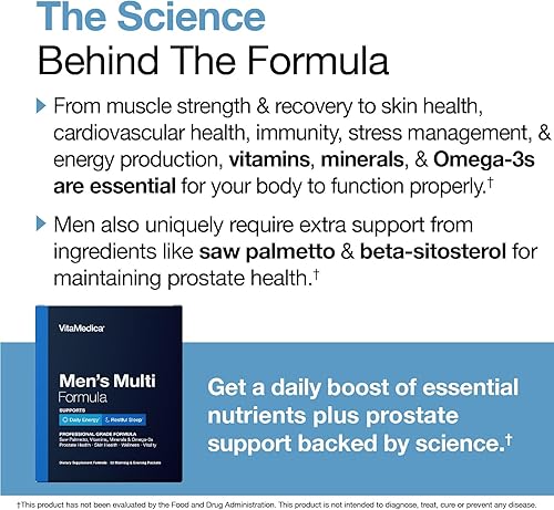 Miniatura 3 de VitaMedica Multivitamínico para hombre con apoyo para la salud de la próstata | Vitaminas, minerales, omega3s y palma enana americana | Caja de 30