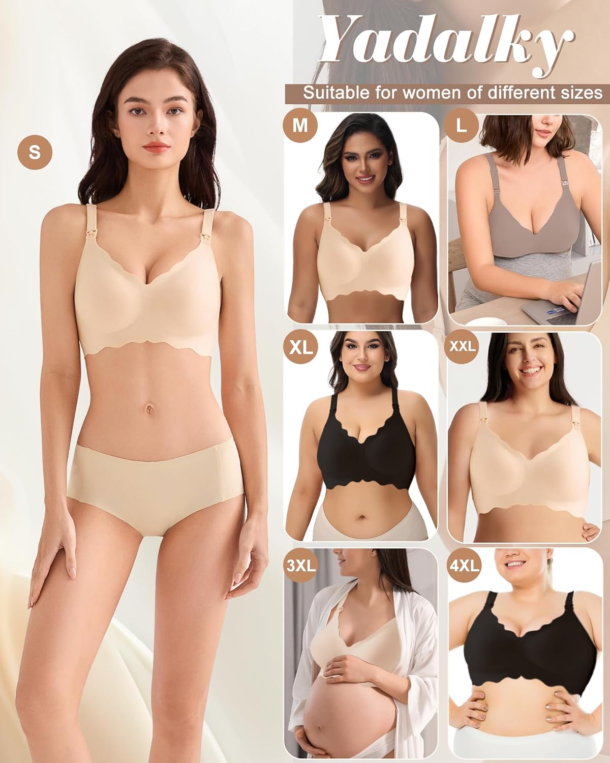 Wireless Nursing Bras for Breastfeeding, Seamless Maternity Bras Pregnancy Bralette No Underwire - Image 6