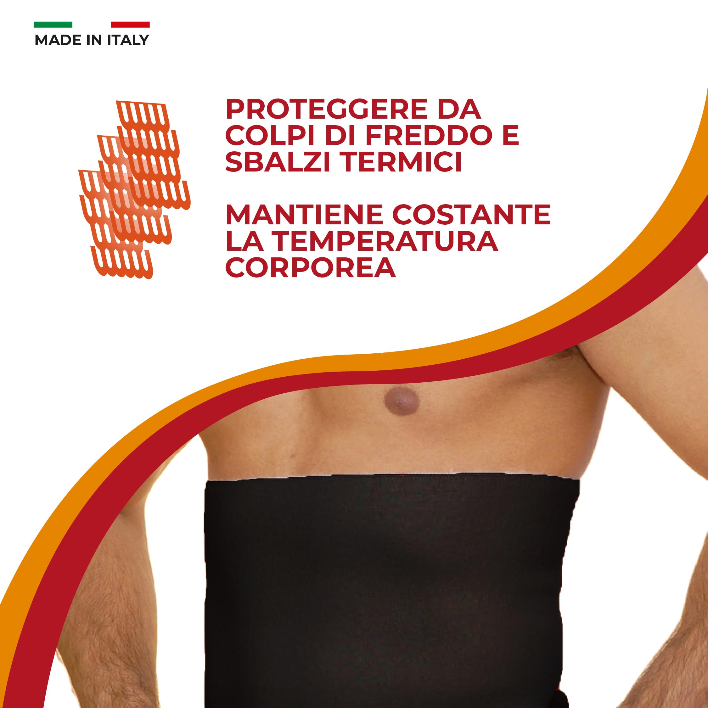 Leedya Pancera in Lana 43% Riscaldante Contenitiva Donna e Uomo Invernale - Calda Fascia Lombare Supporto Schiena Protezione e Sostegno - Panciera maschile e femminile Ortopedica Unisex (Nera, S)