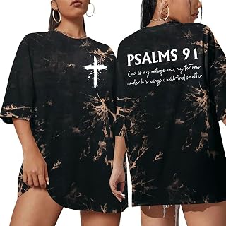Christian Shirt Women Psalms 91 Jesus Love T-Shirt Religious Christian Shirt Bible Verse Tees Tops