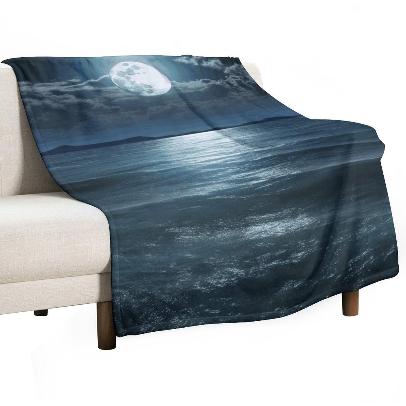 Couverture en flanelle lune et mer de haute qualité pour canapé