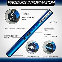 Vista 2 de FIGHTSENSE Pistola de aturdimiento resistente con linterna y spray de pimienta para hombres y mujeres con carga intolerable de 35,000,000 V