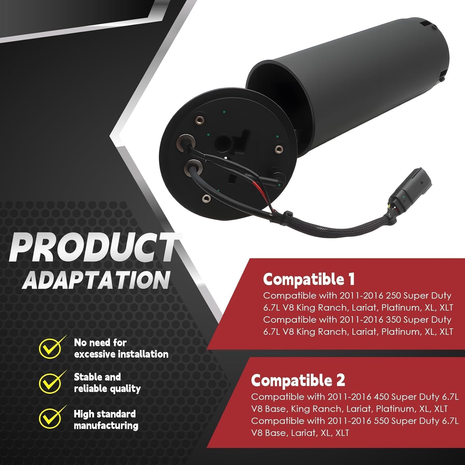 BC3Z5J225KA 6.7L V8 Diesel Exh Fluid Heater DEF Pump Compatible with 250 350 450 550(F Series) 2011-2016 Super Duty BC3Z5J225L 904-372